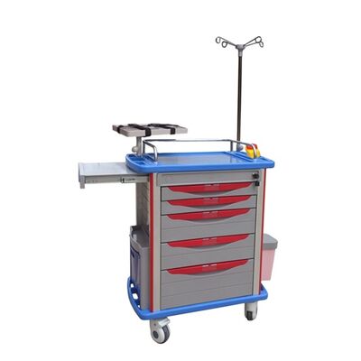 BR-ET003 Instrument Nursing Hospital High Quality  Medical Equipment Crash Cart Wheels IV Stand Table Emergency Trolley