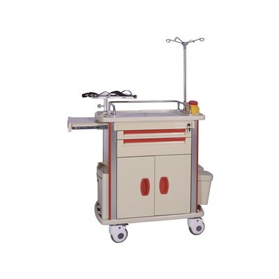 BR-ET003 Instrument Nursing Hospital High Quality  Medical Equipment Crash Cart Wheels IV Stand Table Emergency Trolley