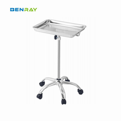 Mobile Adjustable Stainless Steel Hospital Medical Mayo Table tray cart
