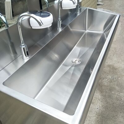 Stainless Steel Induction Faucet Wash Sink For 3 People automatic tap hospital school home laboratory use