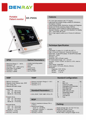 10.1 Inch High Resolution Color TFT Display Portable Patient Monitor