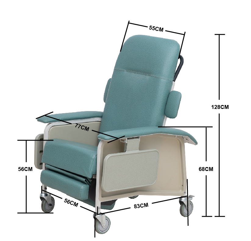Mobile Folding Ajustable Hospital Luxurios Residential Recliner Chair