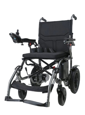 Silla de ruedas eléctrica de aleación de aluminio (motor cepillado, batería de litio, plegable)