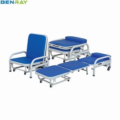 Folding Ajustable Hospital Powder-Coated Attendant Chair